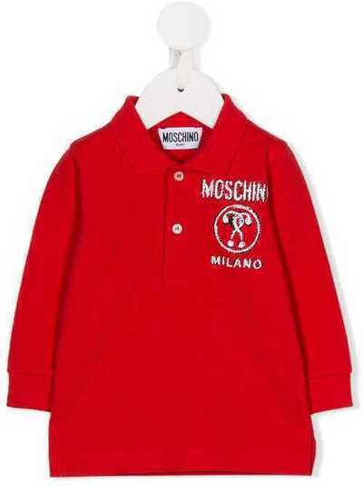Moschino Kids рубашка-поло с логотипом MMM00BLEA03