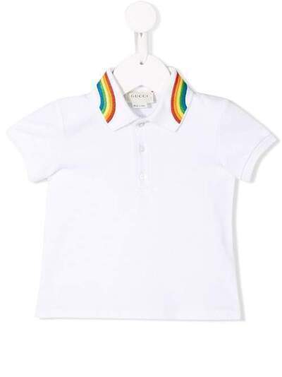 Gucci Kids рубашка-поло с вышивкой на воротнике 573884XJA61