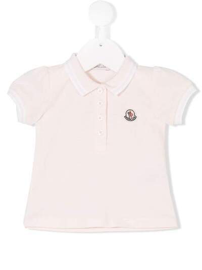 Moncler Kids рубашка-поло с контрастной отделкой 83542058496F