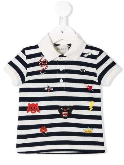 Gucci Kids рубашка-поло с нашивками 548404XJAJS