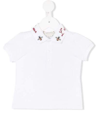 Gucci Kids рубашка-поло с вышивкой 497830X9L94