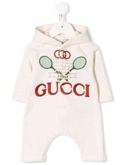 Gucci Kids ромпер с капюшоном и логотипом 586243XJBHC