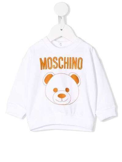 Moschino Kids толстовка с вышитым медведем MNF02ZLDA16