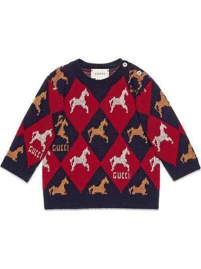 Gucci Kids свитер с геометричной вышивкой 565217XKANF