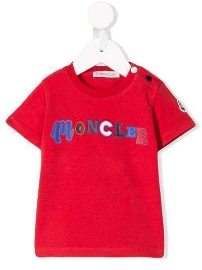 Moncler Kids футболка с нашивкой-логотипом 95180254508790A455