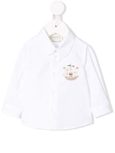 Gucci Kids рубашка с вышивкой 547813XWABS