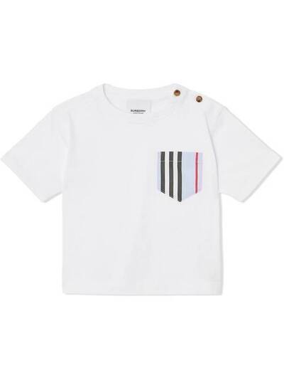 Burberry Kids футболка с карманом в полоску Icon Stripe 8025027