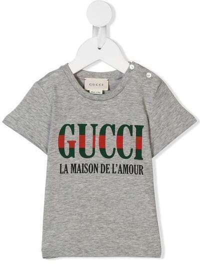 Gucci Kids футболка с принтом 'La Maison De L'amour' 526659X3O74