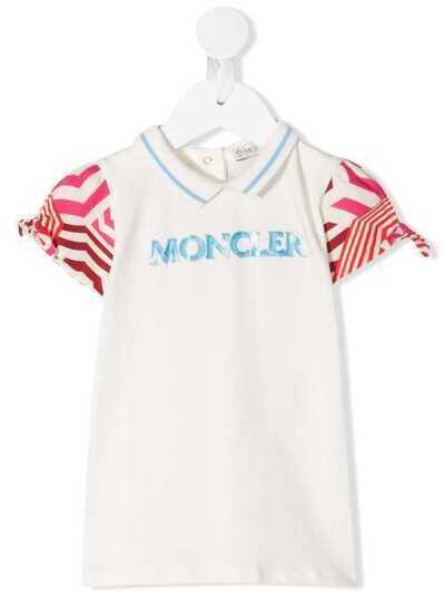 Moncler Kids футболка с контрастными рукавами и принтом F19518I711108790A