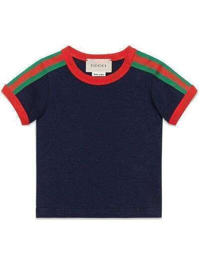 Gucci Kids футболка с полоской Web и коброй 516305X9T99