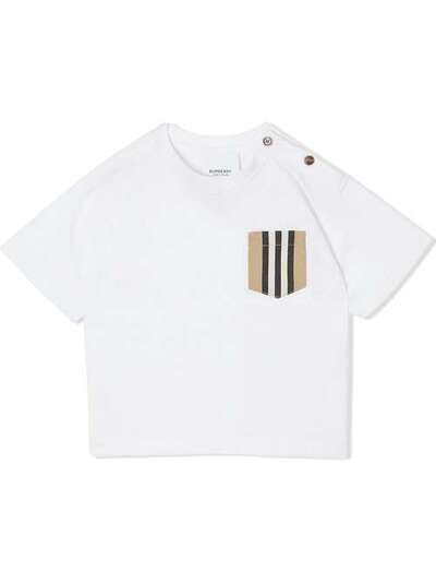 Burberry Kids футболка с карманом в полоску Icon Stripe 8022330