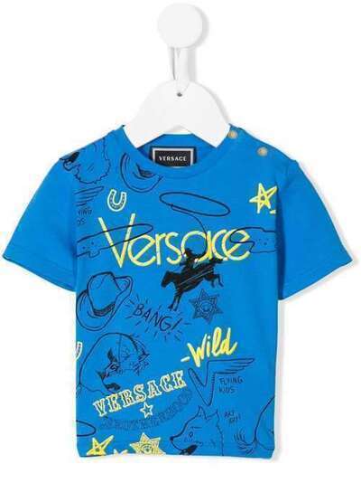 Young Versace футболка Cowboy с логотипом YB000146YA00019