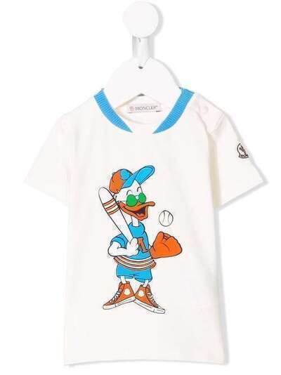 Moncler Kids футболка с изображением бейсболки 80255508790A