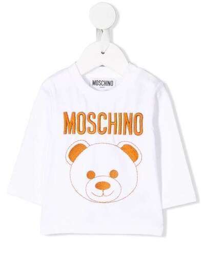 Moschino Kids футболка с вышивкой MZM01VLBA11