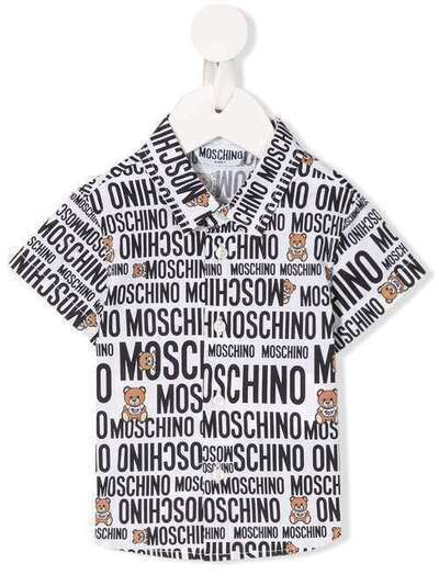 Moschino Kids рубашка с логотипом MYC018LMB05