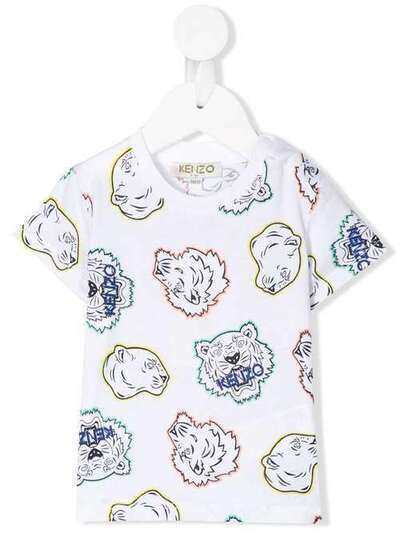 Kenzo Kids футболка с принтом Crazy Jungle и кнопками на плече KQ10698BB
