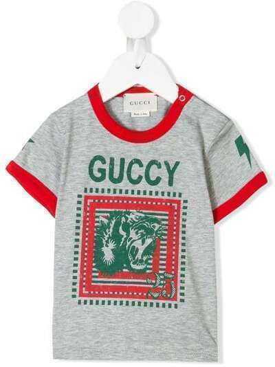 Gucci Kids футболка с принтом логотипа Guccy