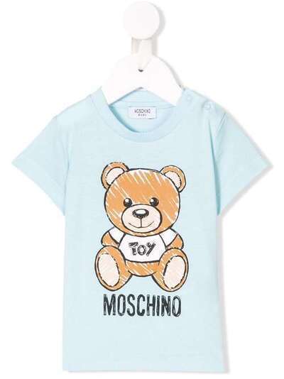 Moschino Kids футболка с принтом медведя MXM01NLAA03