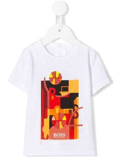Boss Kids футболка с абстрактным принтом J0576410B