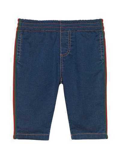Gucci Kids джинсовые шорты 'Baby' с полоской 'Web' 475428X9A01