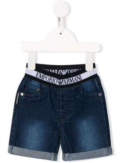 Emporio Armani Kids джинсовые шорты с логотипом на поясе 3HHS034DFNZ