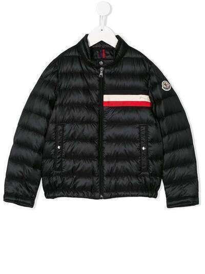 Moncler Kids куртка-пуховик с контрастными полосками F19541A1242053334