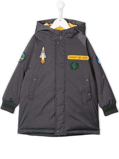 Stella McCartney Kids пальто с капюшоном и нашивками 566516SNK47