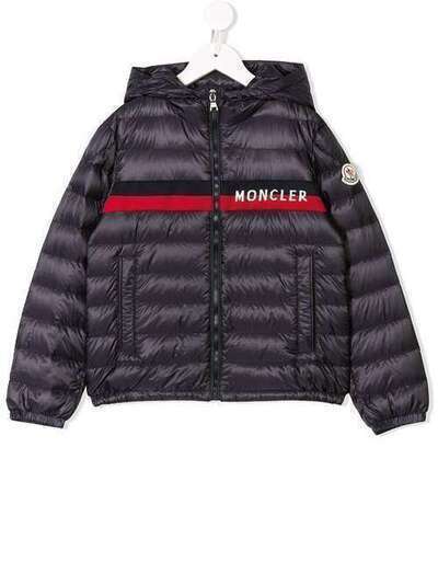 Moncler Kids пуховик с полосками и логотипом 4189999C0011