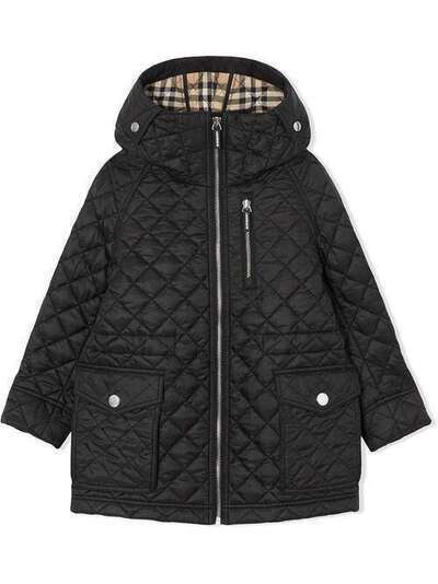 Burberry Kids стеганое пальто с капюшоном 8011845