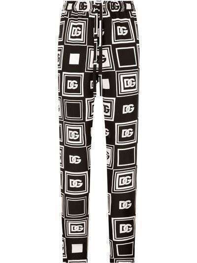 Dolce & Gabbana шелковые брюки с логотипом