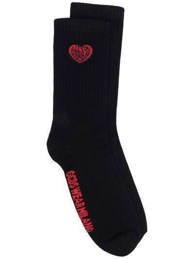 Gcds heart-motif ribbed socks