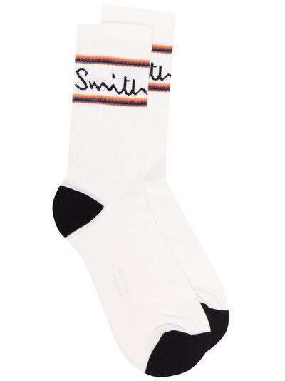 PAUL SMITH носки в рубчик с логотипом