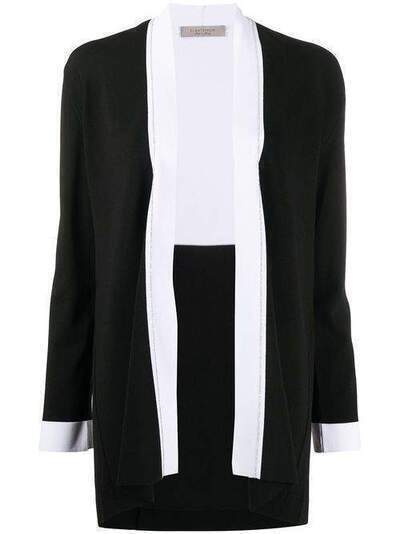 D.Exterior contrast-trimmed knitted cardigan 50002