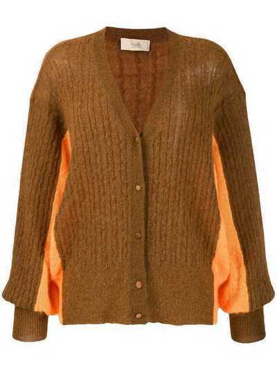 Maison Flaneur oversized two-tone cardigan 19WMDSW430FA008