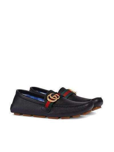 Gucci Kids Children's leather driver with Double G 501039BLN10