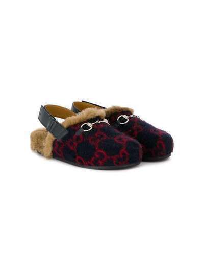 Gucci Kids слиперы с декором Horsebit и узором GG 580255G38O0