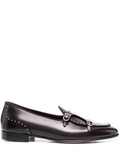 Edhen Milano stud-detailed leather monk shoes