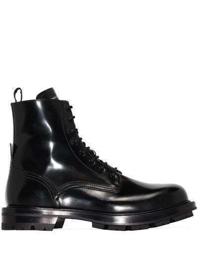 Alexander McQueen глянцевые ботинки на шнуровке
