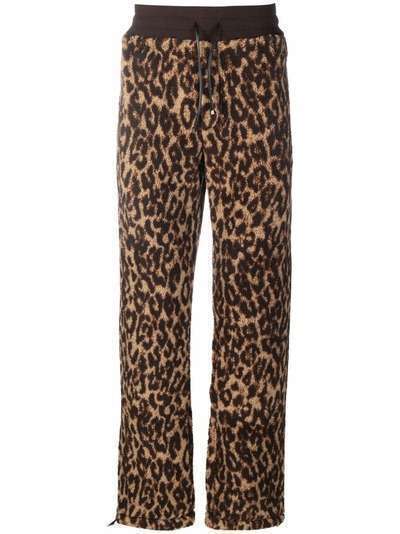 AMIRI брюки с леопардовым принтом и кулиской