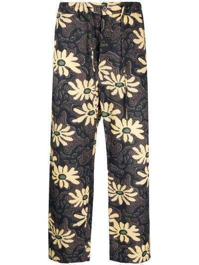 Nanushka брюки с цветочным принтом