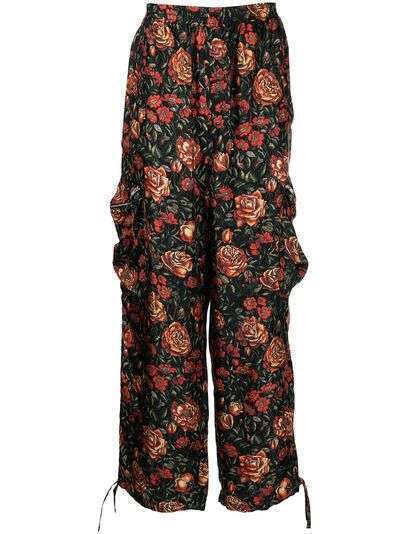Kenzo брюки карго с цветочным принтом