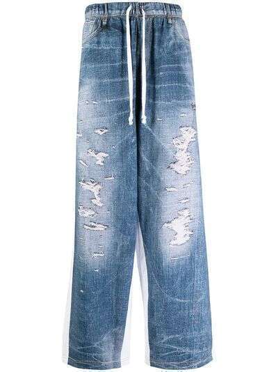 FIVE CM широкие джинсы с эффектом потертости