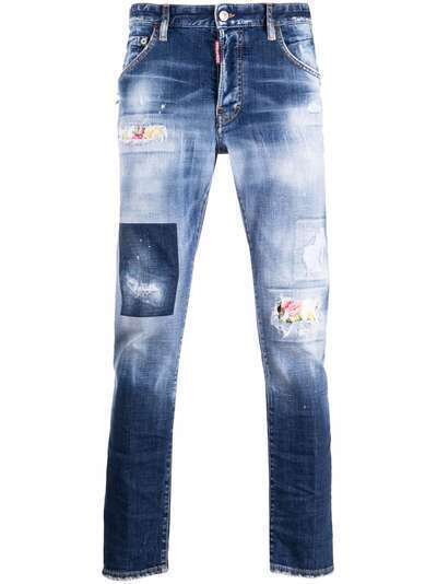 Dsquared2 джинсы скинни с эффектом потертости
