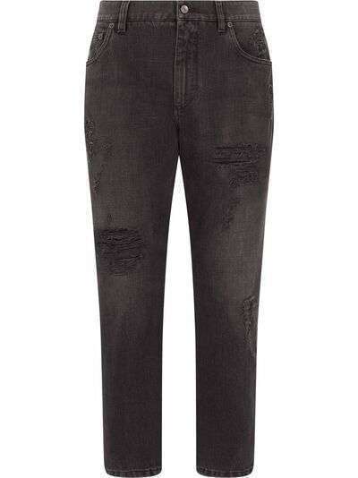 Dolce & Gabbana зауженные джинсы средней посадки с эффектом потертости