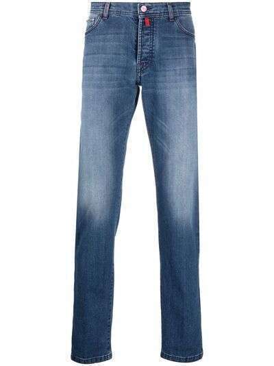 Kiton stonewashed straight-leg jeans