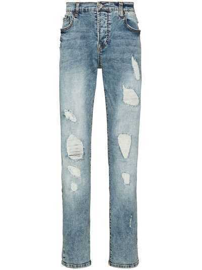 True Religion узкие джинсы с прорезями