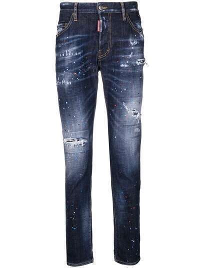 Dsquared2 узкие джинсы с эффектом потертости