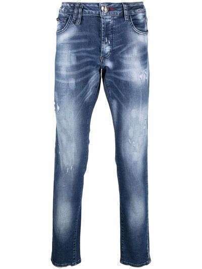 Philipp Plein джинсы с эффектом потертости