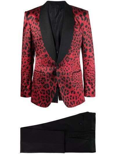 Dolce & Gabbana костюм с леопардовым принтом