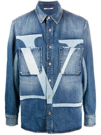 Valentino джинсовая куртка с логотипом VLogo